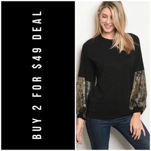 LAST1️⃣//BLACK GOLD SLUB KNIT TOP